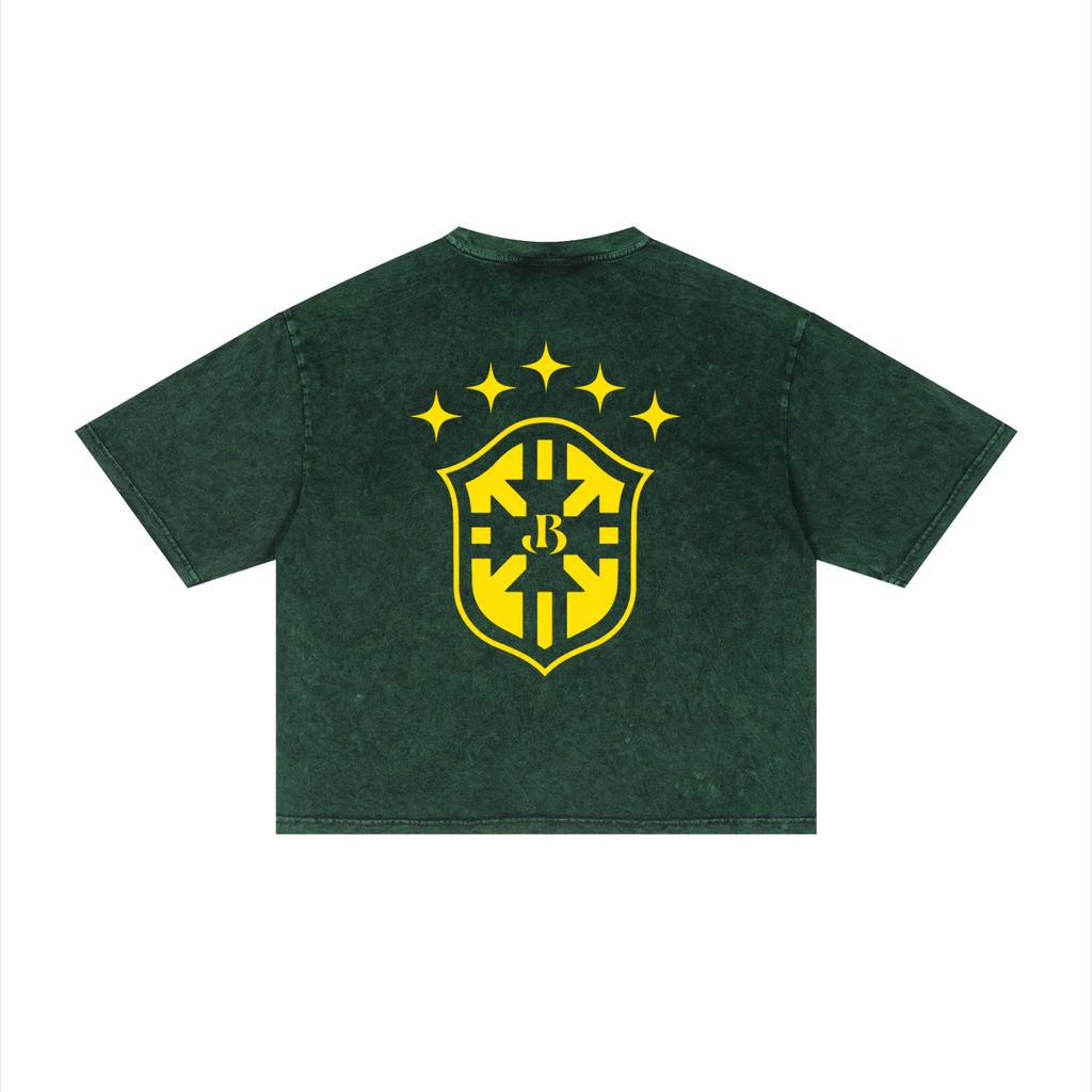 BRAZIL Unisex Mineral Wash Boxy T-Shirt