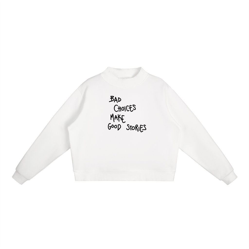 Essential Fleece Mock-Neck Crew Sweatshirt