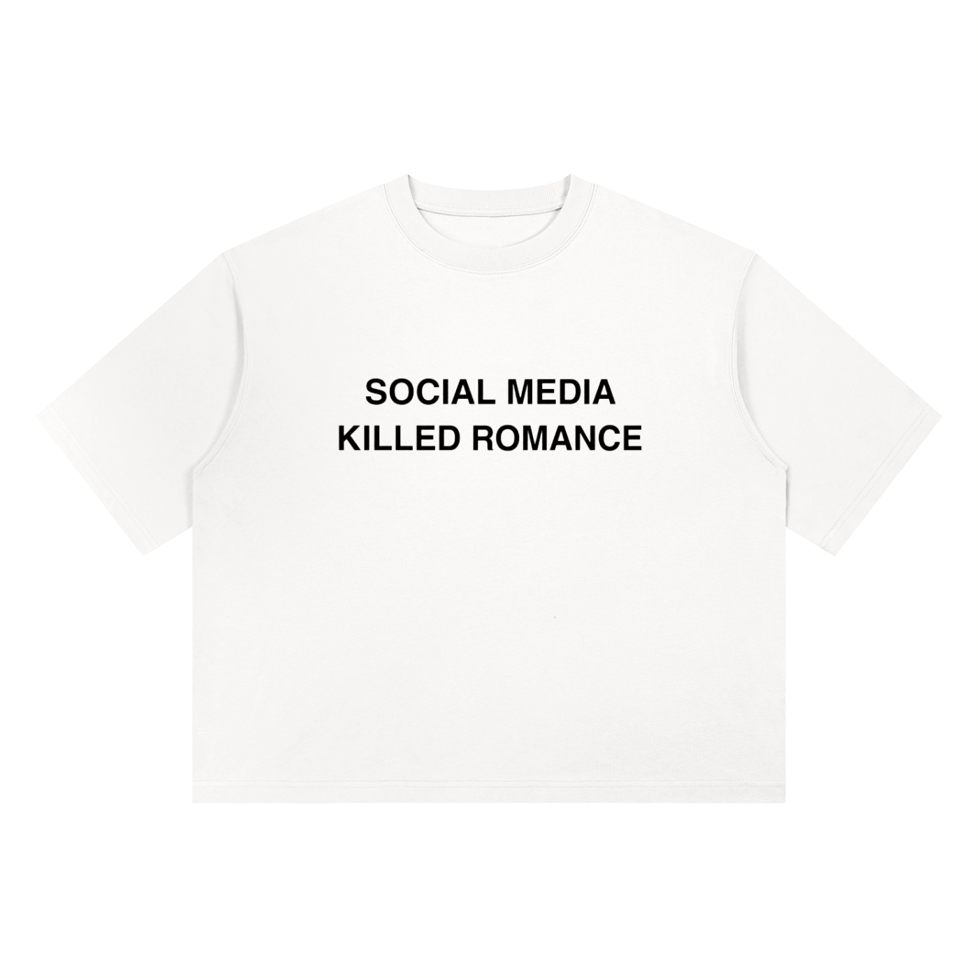 SOCIAL MEDIA KILLED ROMANCE HEAVYWEIGHT BOXY T-SHIRT