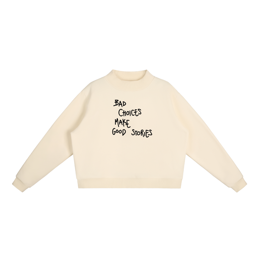 Essential Fleece Mock-Neck Crew Sweatshirt