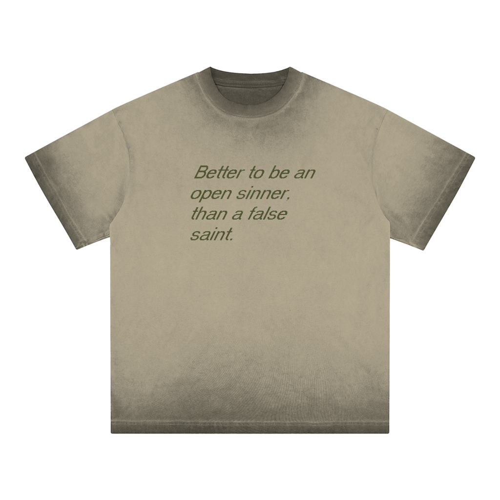 honesty over illusion - Reverse Dyed Loose Cotton T-Shirt