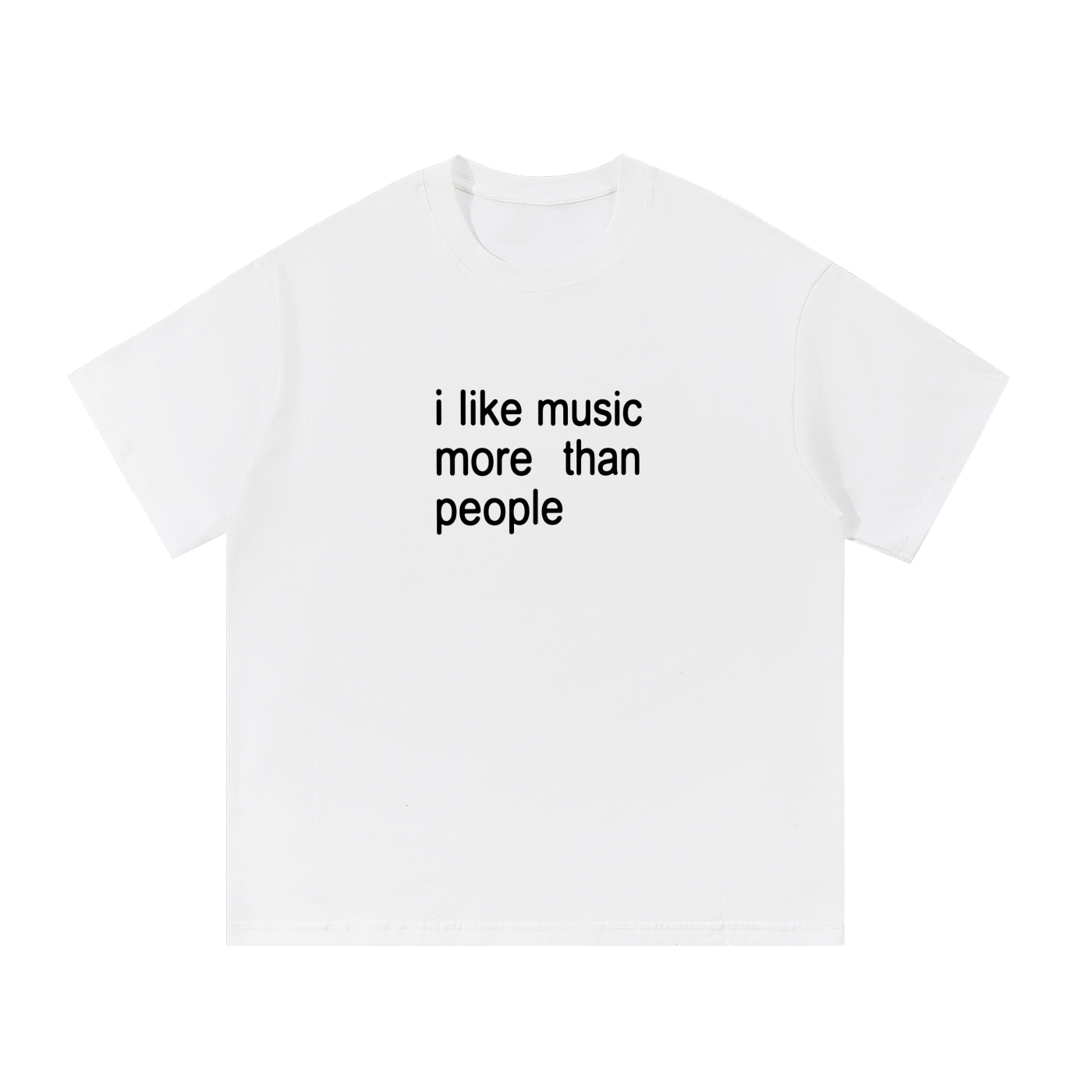 I like music more than people essential cotton t-shirt
