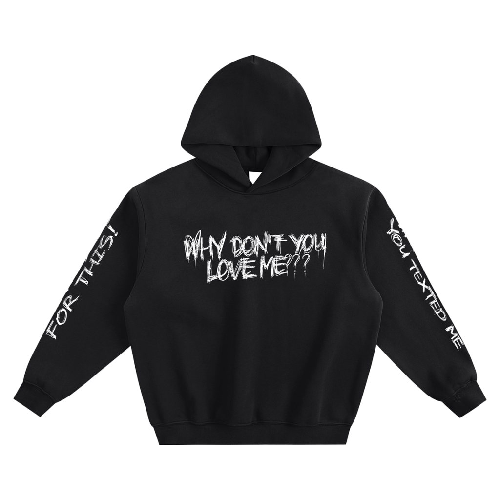 OBSESSION TEXT ME FLEECED BOXY HOODIE