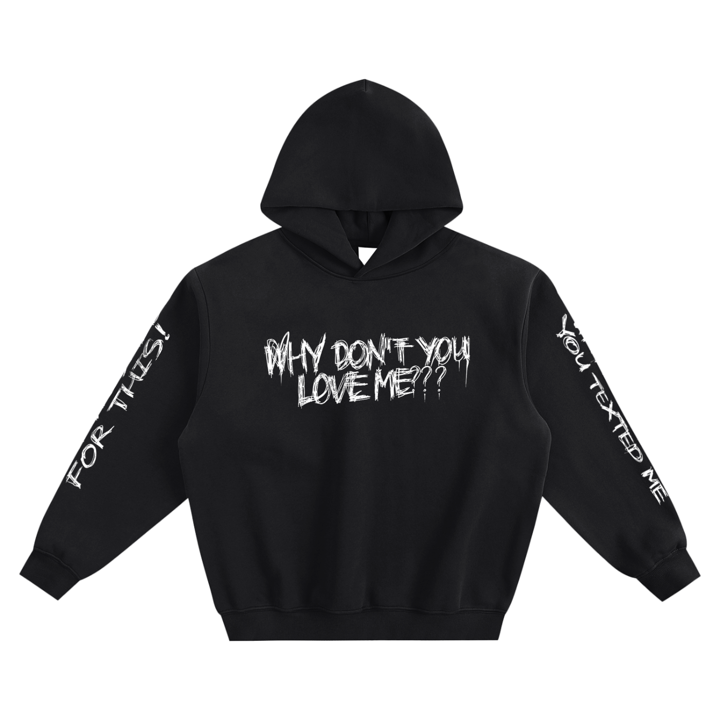 OBSESSION TEXT ME FLEECED BOXY HOODIE
