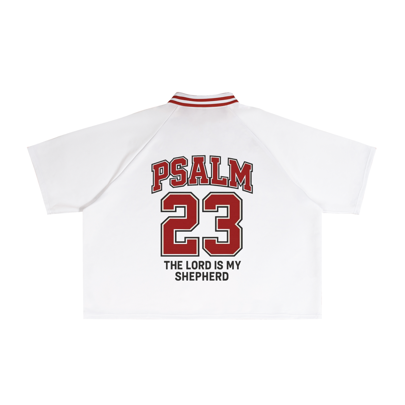 PSALMS 23 THE LORD IS MY SHEPHERD Collar Boxy T-Shirt