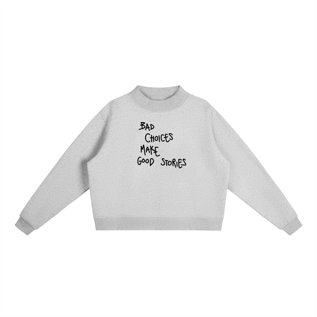 Essential Fleece Mock-Neck Crew Sweatshirt