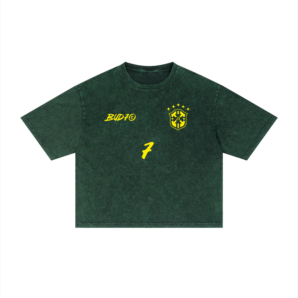 BRAZIL Unisex Mineral Wash Boxy T-Shirt