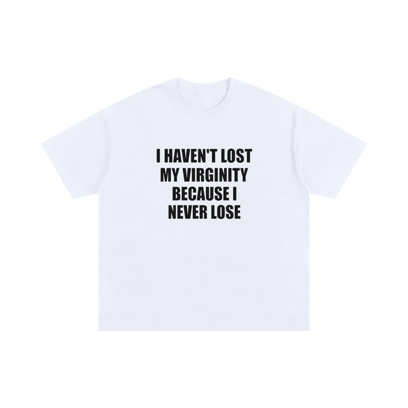 NEVER LOSE TO VIRGINITY OVERSIZED COTTON T-SHIRT