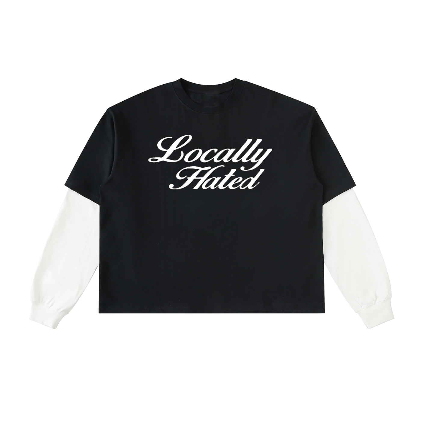 Layered Contrast Sleeve Cotton T-Shirt