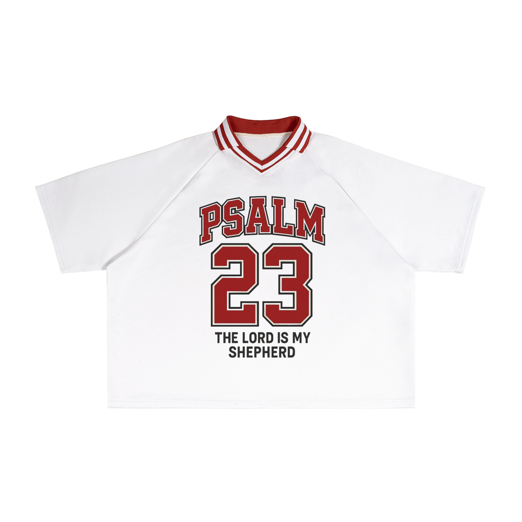 PSALMS 23 THE LORD IS MY SHEPHERD Collar Boxy T-Shirt