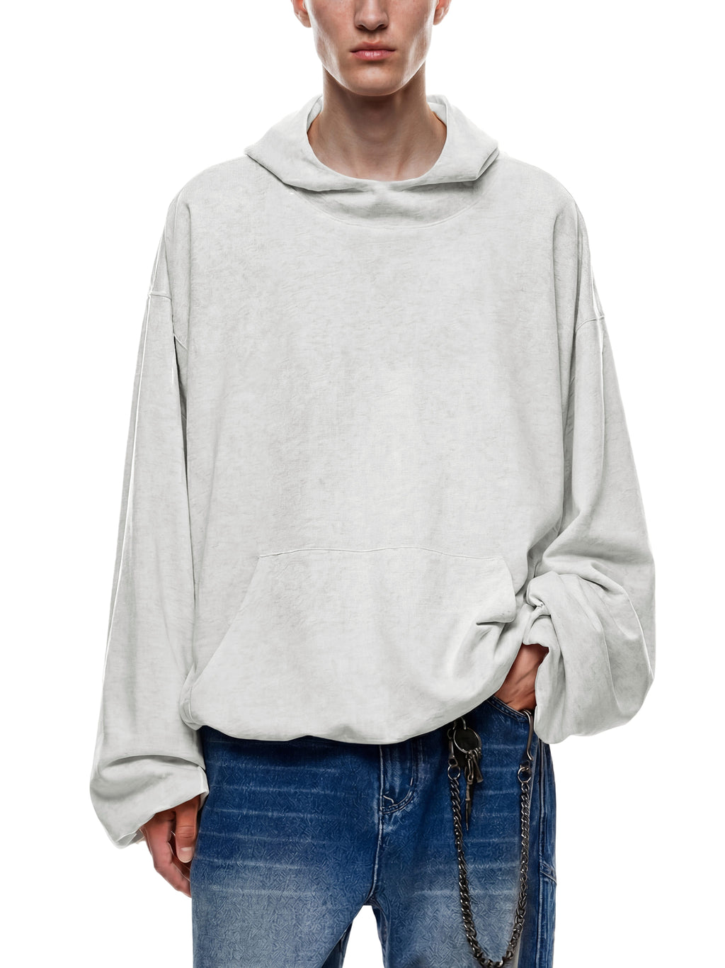 TRUST YOUR CRAZY IDEA Boxy/Baggy Gather-Hem Hoodie